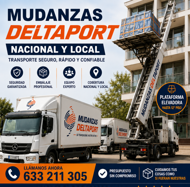Camión con plataforma elevadora para mudanzas en Tarragona
