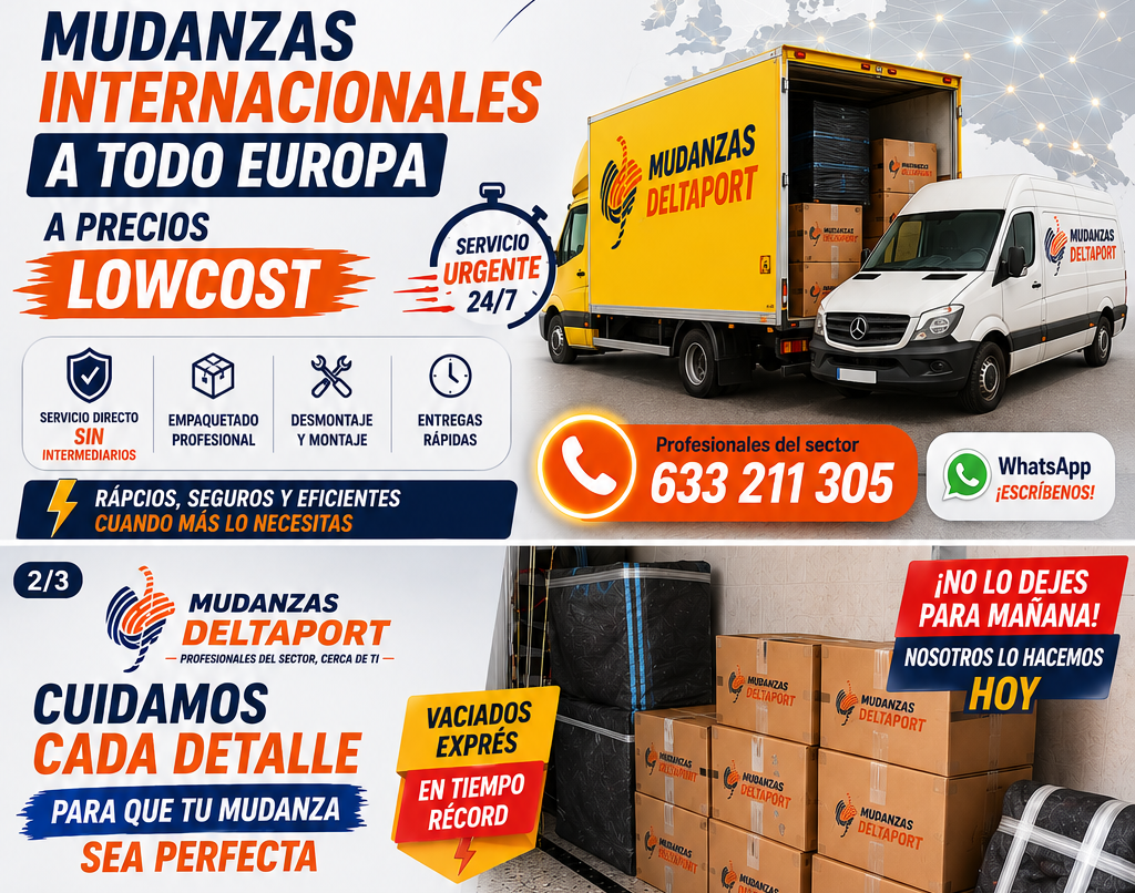 Mudanzas internacionales desde Tarragona y La Ràpita